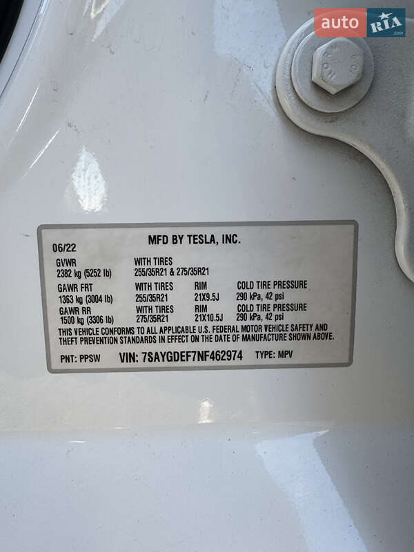 Позашляховик / Кросовер Tesla Model Y 2022 в Сумах фото 19 Позашляховик / Кросовер Tesla Model Y 2022 в Сумах