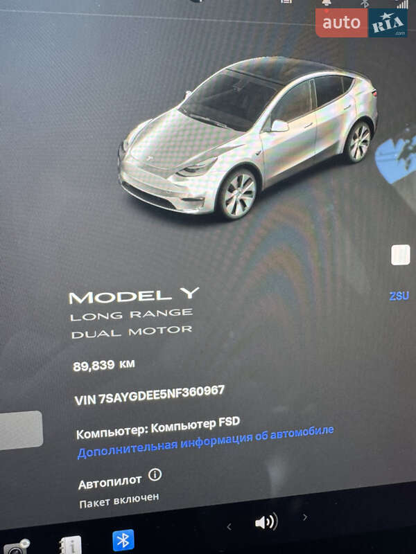Позашляховик / Кросовер Tesla Model Y 2022 в Ірпені фото 7 Позашляховик / Кросовер Tesla Model Y 2022 в Ірпені