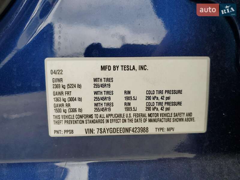 Позашляховик / Кросовер Tesla Model Y 2022 в Полтаві