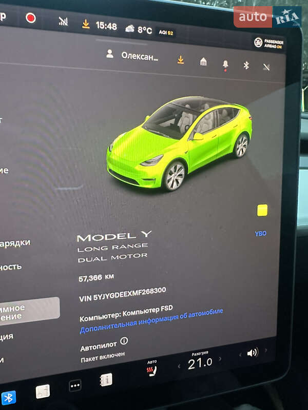 Внедорожник / Кроссовер Tesla Model Y 2021 в Луцке