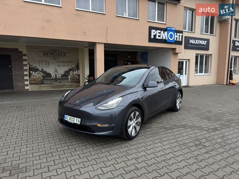 2020 Tesla Model Y, VIN 5YJYGDEE4LF039206:plate — фото 1 (autoria)