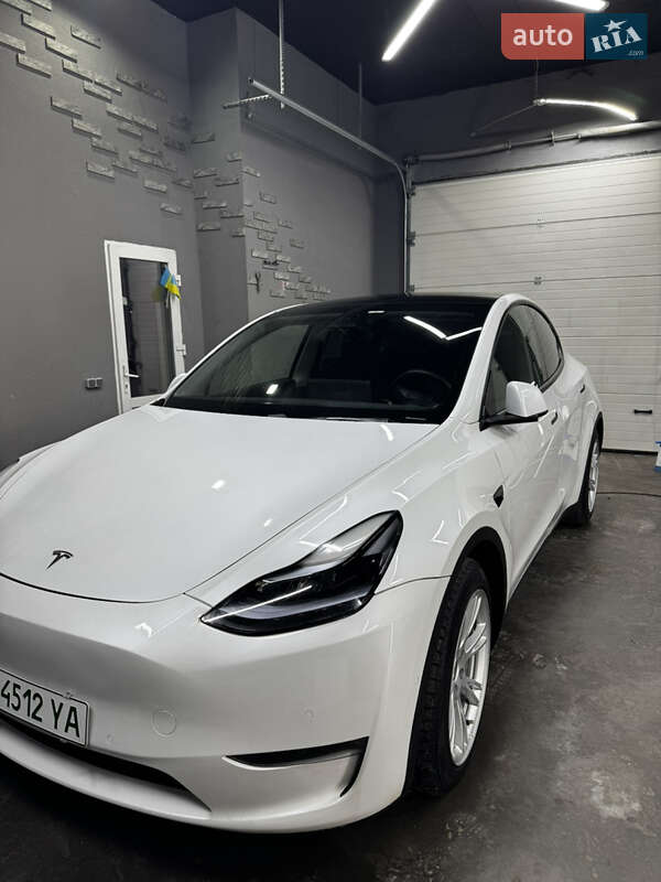 2020 Tesla Model Y, VIN 5YJYGDEE8MF069407:plate — фото 1 (autoria)