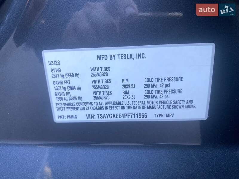 Позашляховик / Кросовер Tesla Model Y 2023 в Києві фото 16 Позашляховик / Кросовер Tesla Model Y 2023 в Києві