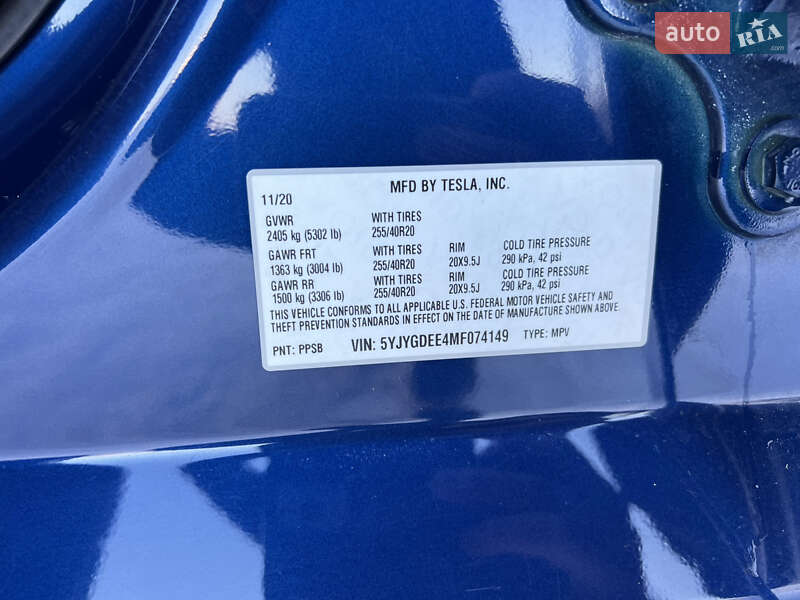 Внедорожник / Кроссовер Tesla Model Y 2020 в Луцке фото 19 Внедорожник / Кроссовер Tesla Model Y 2020 в Луцке