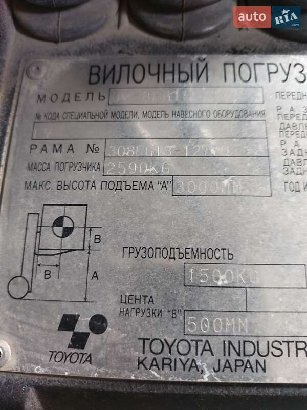 Вилочный погрузчик Toyota 32-8FG15 2007 в Львове фото 6 Вилочный погрузчик Toyota 32-8FG15 2007 в Львове