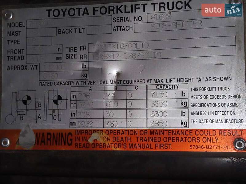 Вилочный погрузчик Toyota 7FGU32 2000 в Городище