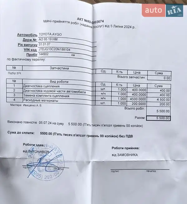 Хэтчбек Toyota Aygo 2007 в Запорожье документ 3 фото Хэтчбек Toyota Aygo 2007 в Запорожье документ