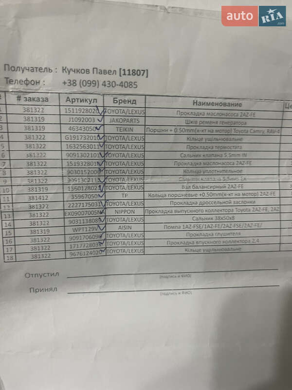 Седан Toyota Camry 2006 в Харкові