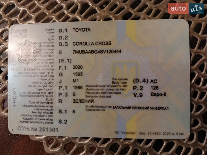 Внедорожник / Кроссовер Toyota Corolla Cross 2024 в Богуславе документ 2 фото Внедорожник / Кроссовер Toyota Corolla Cross 2024 в Богуславе документ