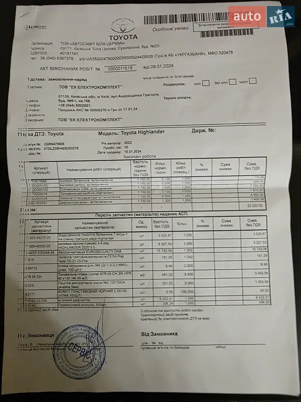 Внедорожник / Кроссовер Toyota Highlander 2022 в Киеве документ 2 фото Внедорожник / Кроссовер Toyota Highlander 2022 в Киеве документ