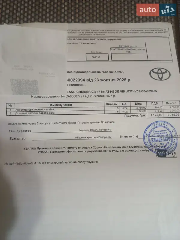 Внедорожник / Кроссовер Toyota Land Cruiser 2012 в Калуше документ