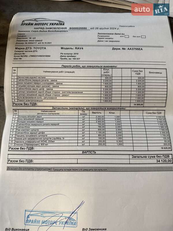 Позашляховик / Кросовер Toyota RAV4 2010 в Києві