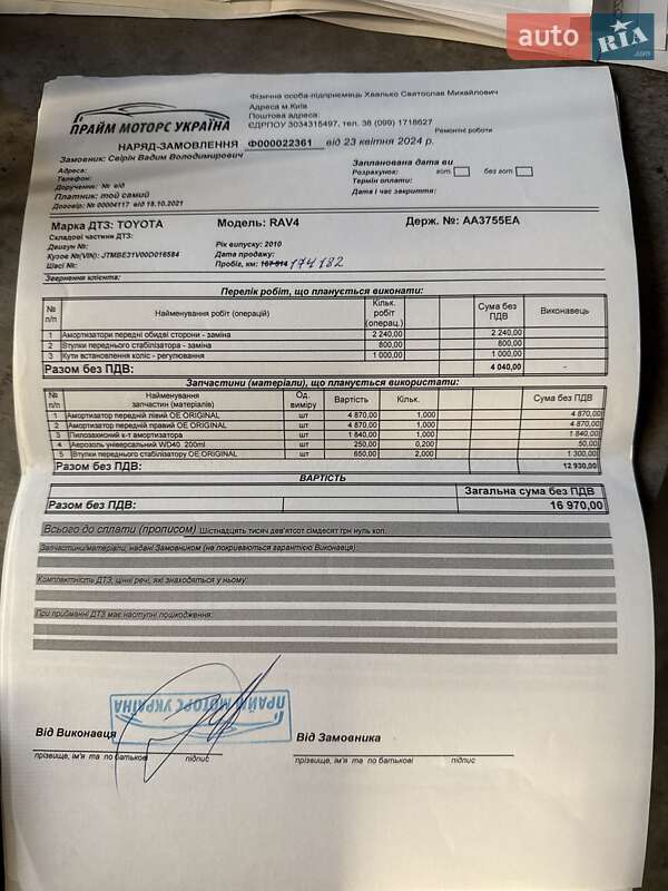 Позашляховик / Кросовер Toyota RAV4 2010 в Києві