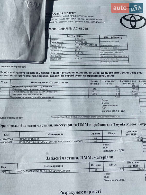 Позашляховик / Кросовер Toyota Sequoia 2017 в Кривому Розі