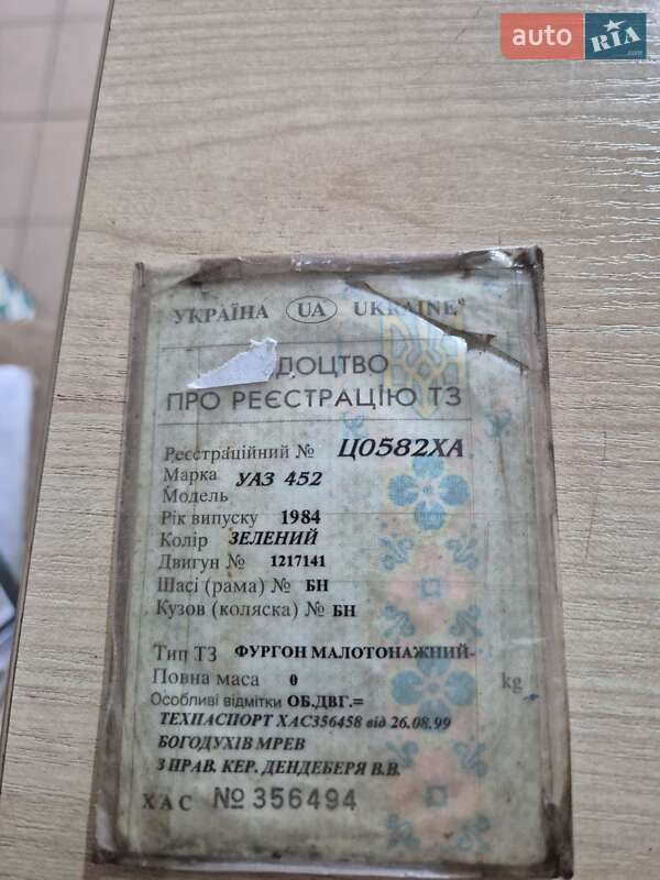Внедорожник / Кроссовер УАЗ 452 1984 в Ахтырке