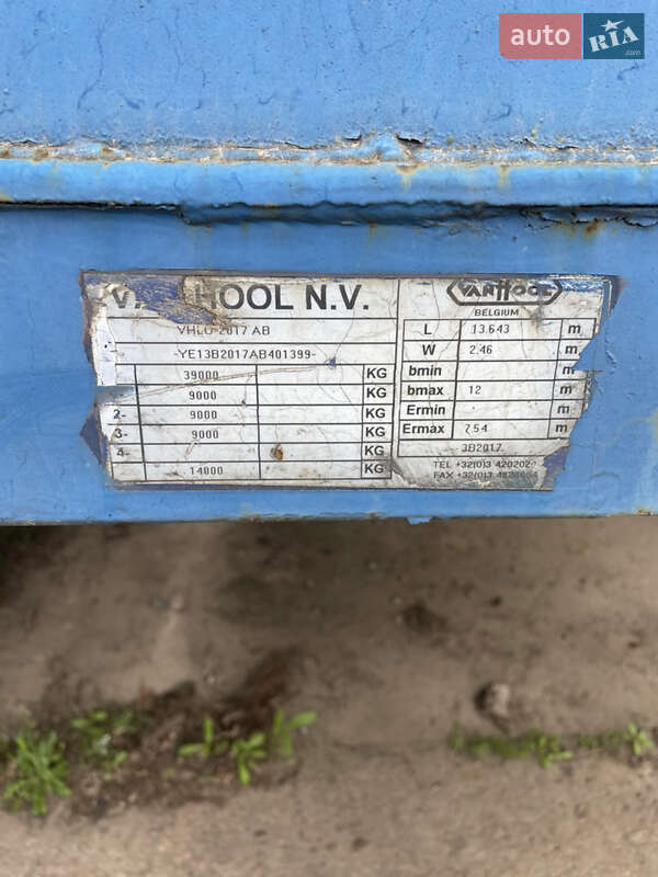 Бортовий напівпричіп Van Hool 3B2017 2002 в Лубнах