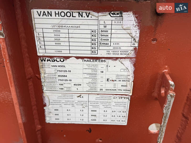 Контейнеровоз напівпричіп Van Hool Tank Container 2003 в Чернівцях фото 11 Контейнеровоз напівпричіп Van Hool Tank Container 2003 в Чернівцях