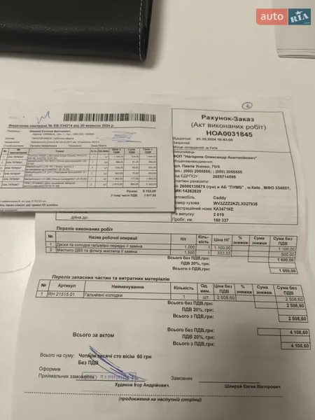 Минивэн Volkswagen Caddy 2019 в Киеве документ