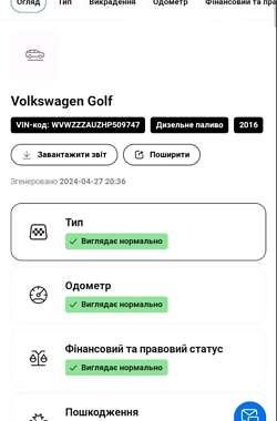 Універсал Volkswagen Golf 2016 в Ужгороді