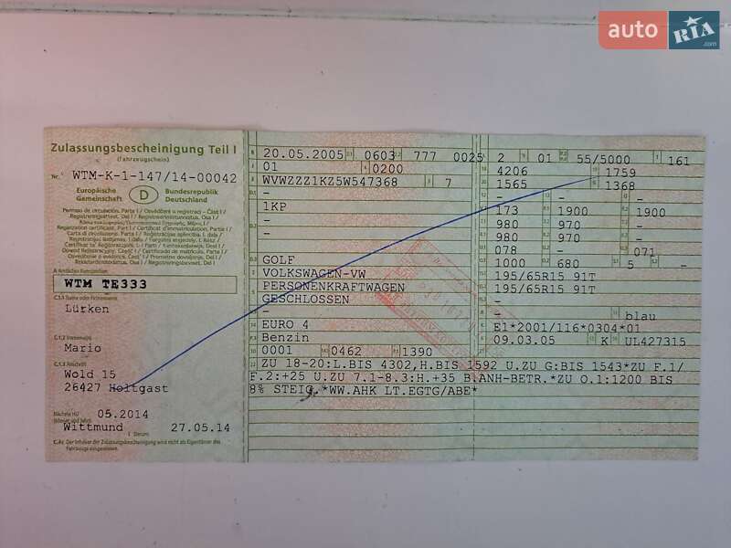 Хэтчбек Volkswagen Golf 2005 в Желтых Водах