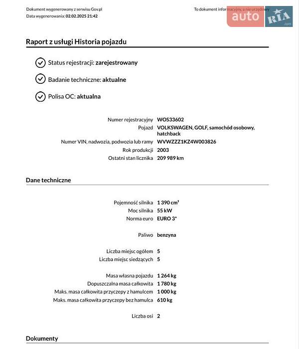 Хетчбек Volkswagen Golf 2003 в Бердичеві