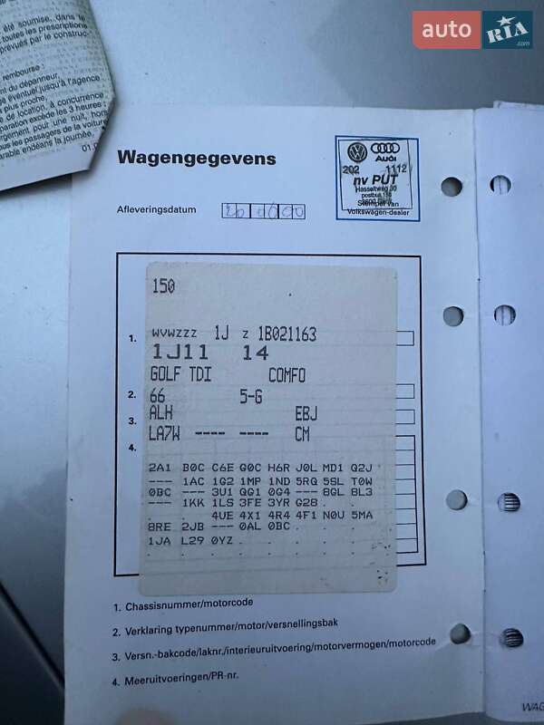 Хетчбек Volkswagen Golf 2000 в Збаражі