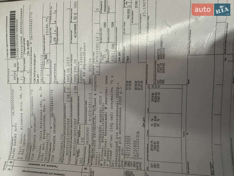 Хэтчбек Volkswagen Golf 2003 в Бучаче