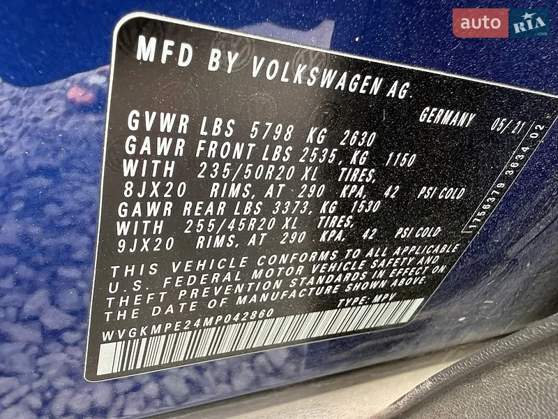 Volkswagen ID.4 2021 VIN WVGKMPE24MP042860 фото оголошення 9 з 43