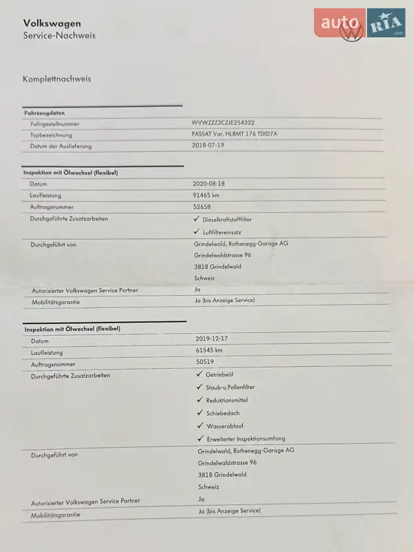Универсал Volkswagen Passat 2018 в Маневичах документ