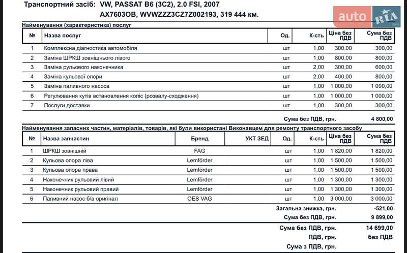 Седан Volkswagen Passat 2007 в Харкові