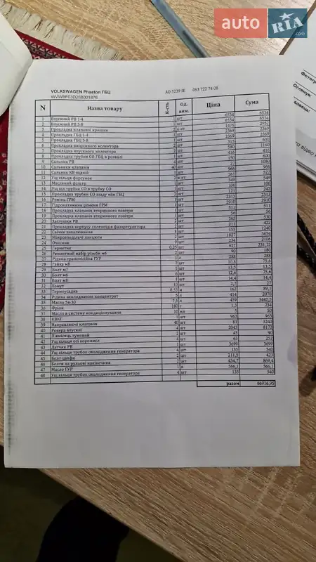 Седан Volkswagen Phaeton 2006 в Києві документ 4 фото Седан Volkswagen Phaeton 2006 в Києві документ