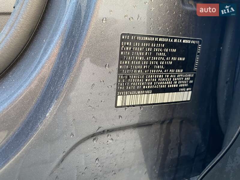 Внедорожник / Кроссовер Volkswagen Tiguan 2018 в Луцке