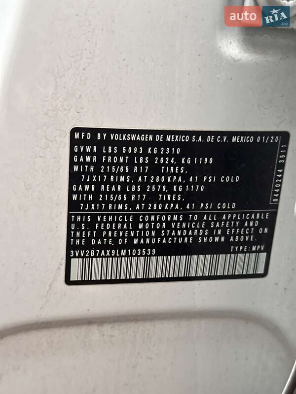 Внедорожник / Кроссовер Volkswagen Tiguan 2020 в Киеве фото 13 Внедорожник / Кроссовер Volkswagen Tiguan 2020 в Киеве