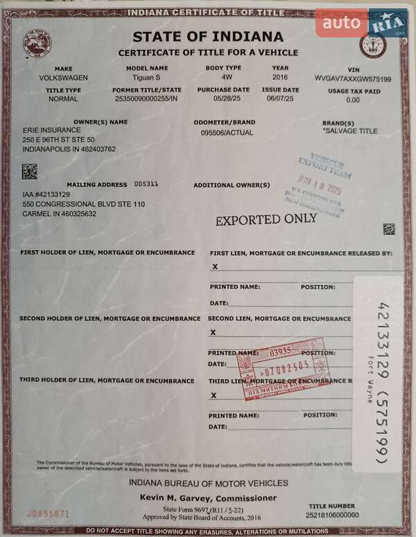 Внедорожник / Кроссовер Volkswagen Tiguan 2016 в Киеве