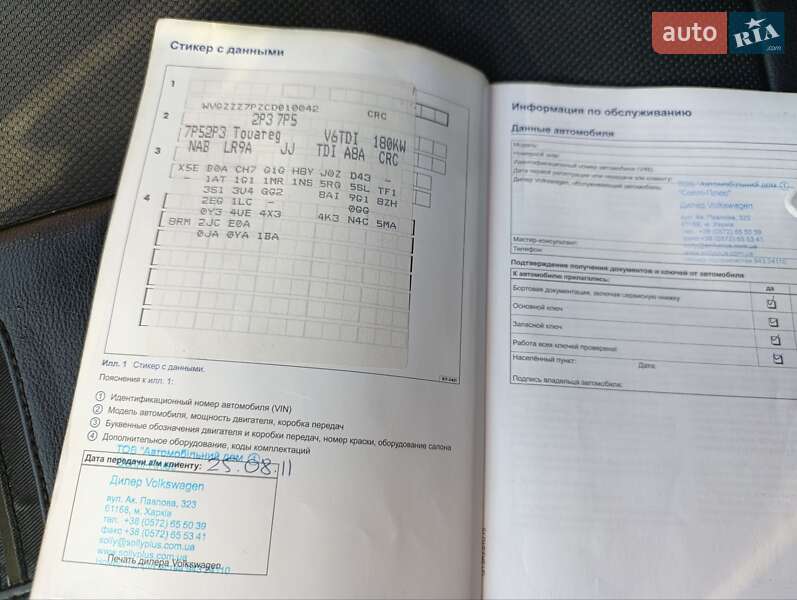 Внедорожник / Кроссовер Volkswagen Touareg 2011 в Запорожье фото 2 Внедорожник / Кроссовер Volkswagen Touareg 2011 в Запорожье