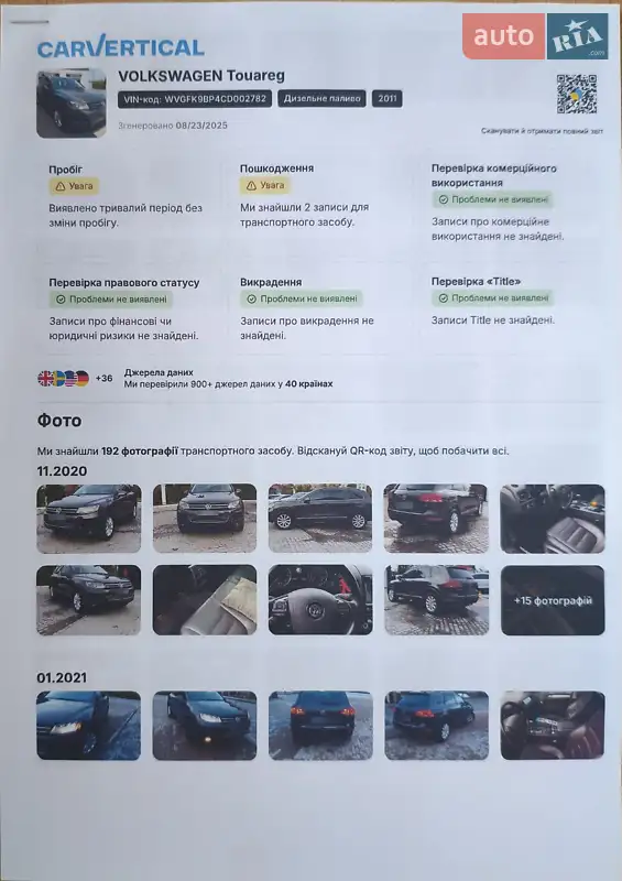 Внедорожник / Кроссовер Volkswagen Touareg 2011 в Могилев-Подольске документ 17 фото Внедорожник / Кроссовер Volkswagen Touareg 2011 в Могилев-Подольске документ