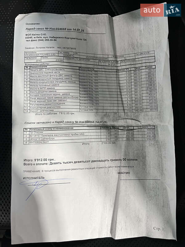 Позашляховик / Кросовер Volkswagen Touareg 2018 в Києві