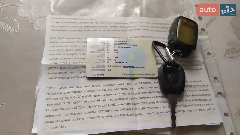 Мінівен Volkswagen Transporter 1997 в Житомирі документ