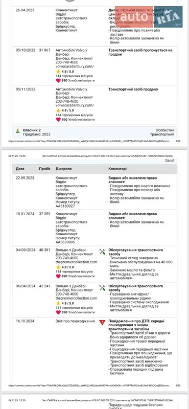 Седан Volvo S60 2020 в Киеве документ