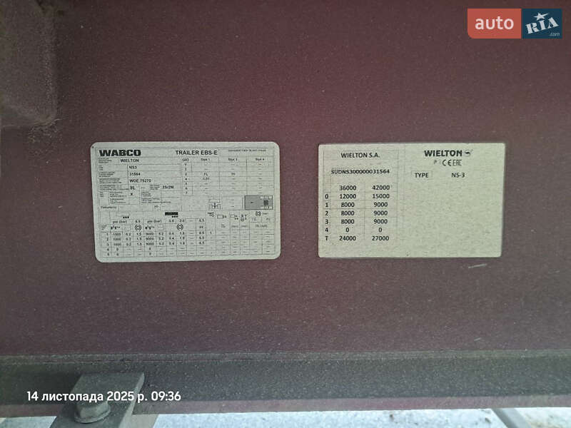 Тентований борт (штора) - напівпричіп Wielton NS-3 2012 в Києві