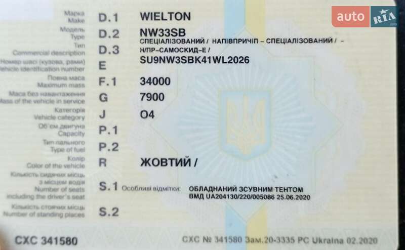 Самоскид напівпричіп Wielton NW 33S 2003 в Києві