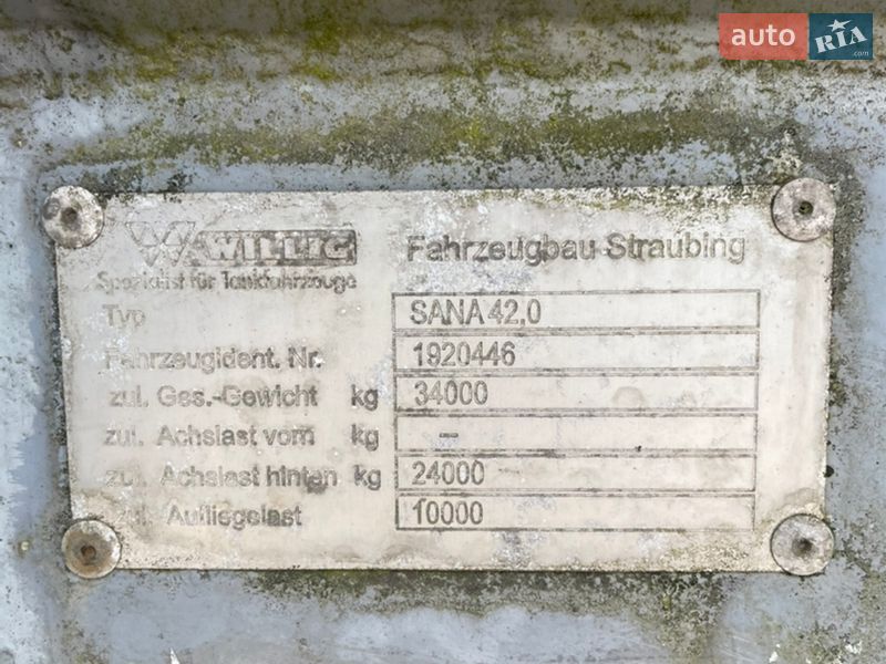 Цистерна полуприцеп Willig Sana 1992 в Кривом Роге фото 7 Цистерна полуприцеп Willig Sana 1992 в Кривом Роге