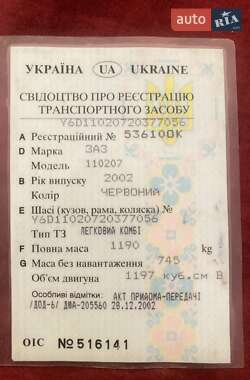 Хэтчбек ЗАЗ 1102 Таврия-Нова 2002 в 