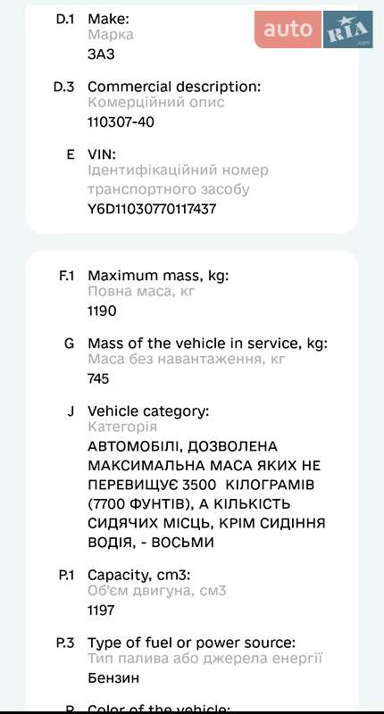 Ліфтбек ЗАЗ 1103 Славута 2007 в Краматорську