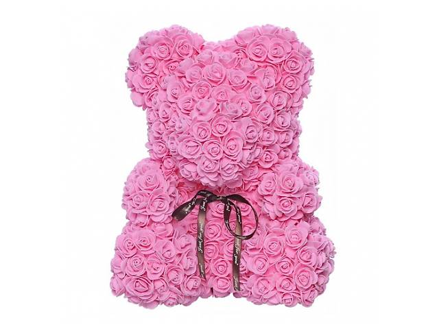 Мишка из роз BB2 розовый SKL25-223388