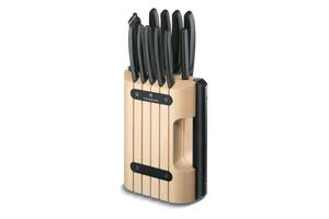 Набор кухонных ножей и подставки Victorinox Swiss Classic Cutlery Block 12 предметов Черные (6.7153.11)