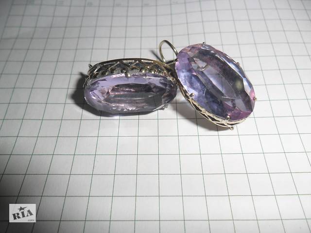 Серьги серебряные , 875 проба серебро звезда