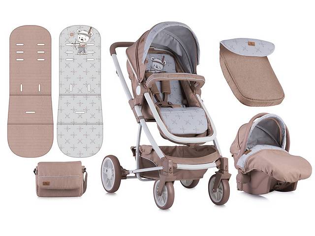 Детская коляска S-500 SET BEIGE INDIAN BEAR