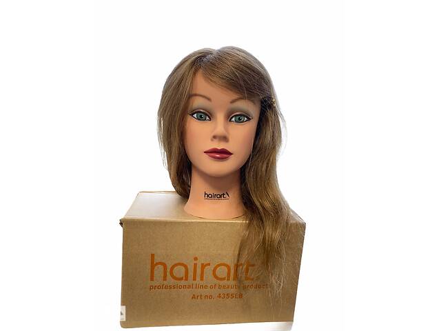 Учебная голова Hairart для парикмахеров 100% натуральные европейские волосы Светло-каштановая