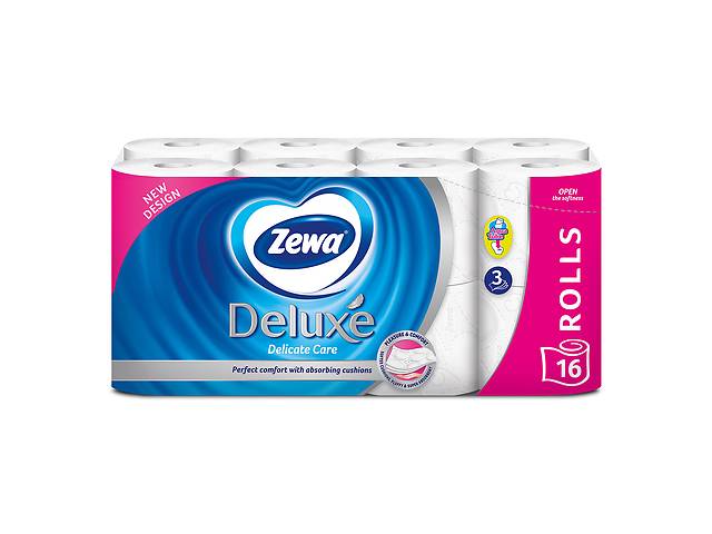 бу Туалетная бумага Zewa Deluxe Delicate Care 3-х слойная, 16 рулонов в Киеве бу Туалетная бумага Zewa Deluxe Delicate Care 3-х слойная, 16 рулонов в Киеве